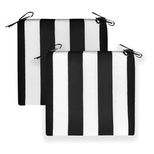 Load image into Gallery viewer, Rockin Cushions IKEA Outdoor Slipcovers Set of 2, Black Stripe Square Outdoor Chair Pad, Removable Covers