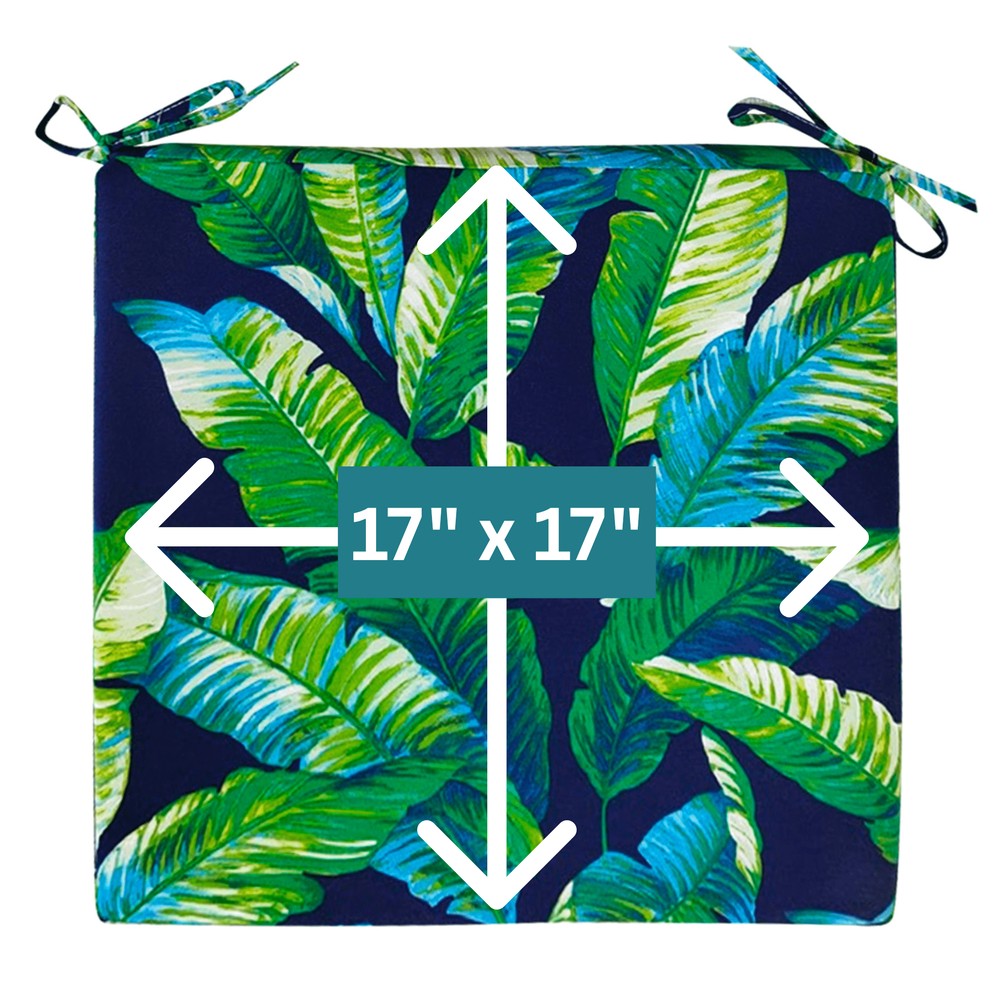 Rockin Cushions IKEA Outdoor Slipcovers Set of 2, Blue Palms Square Outdoor Chair Pad, Removable Covers