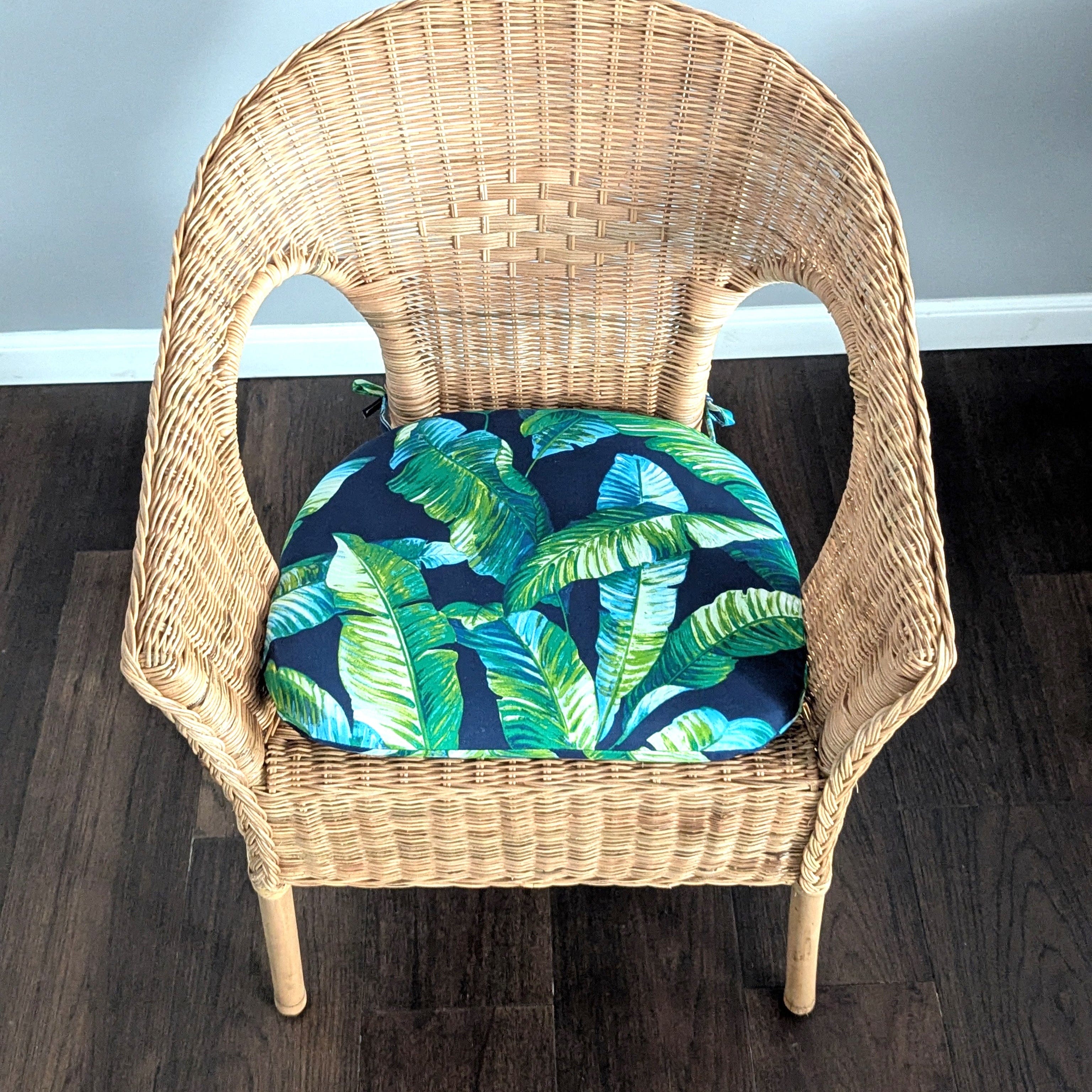 Rockin Cushions IKEA Outdoor Slipcovers Set of 2, Blue Palms U-Shape Outdoor Chair Pad, Removable Covers