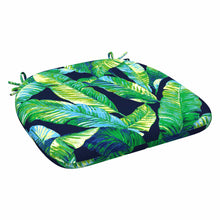 Load image into Gallery viewer, Rockin Cushions IKEA Outdoor Slipcovers Set of 2, Blue Palms U-Shape Outdoor Chair Pad, Removable Covers