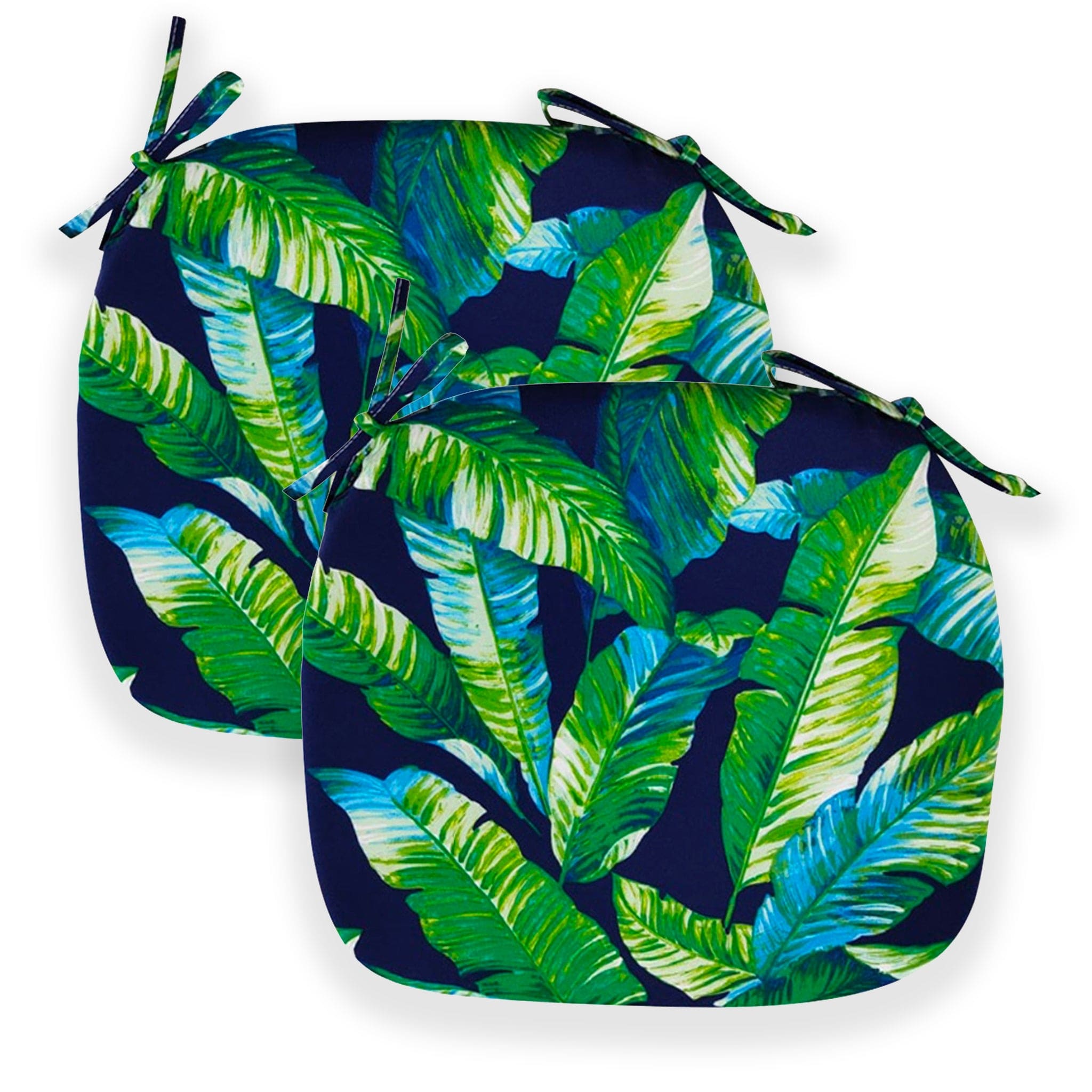 Rockin Cushions IKEA Outdoor Slipcovers Set of 2, Blue Palms U-Shape Outdoor Chair Pad, Removable Covers