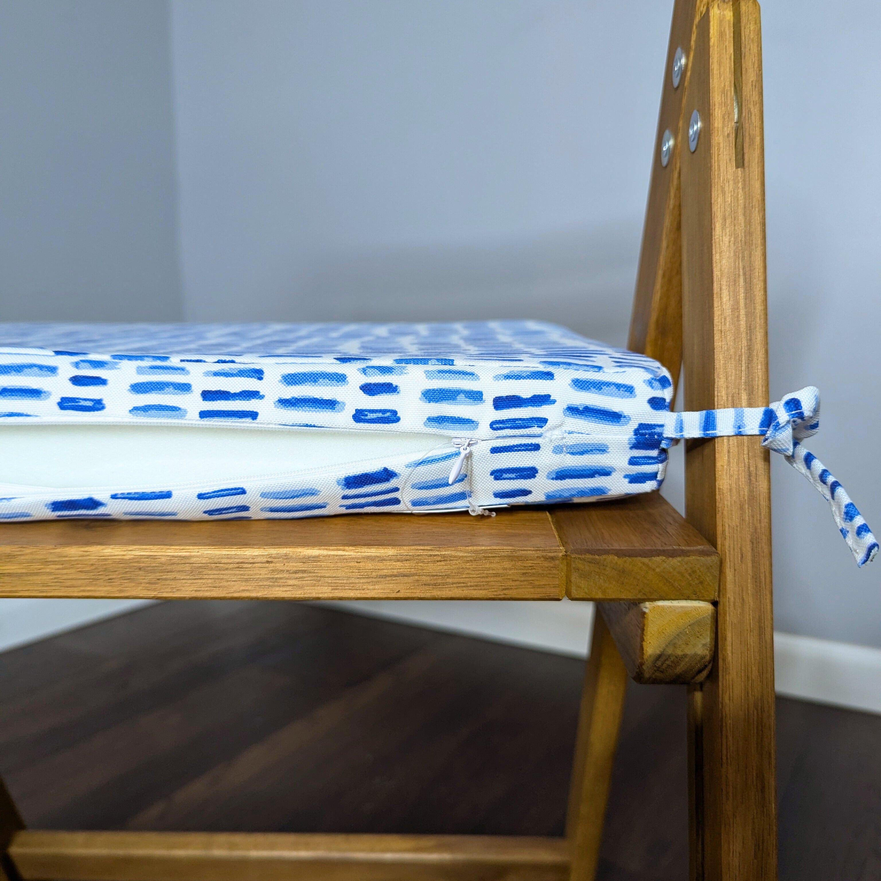 Rockin Cushions IKEA Outdoor Slipcovers Set of 2, Blue Rain Square Outdoor Chair Pad, Removable Covers