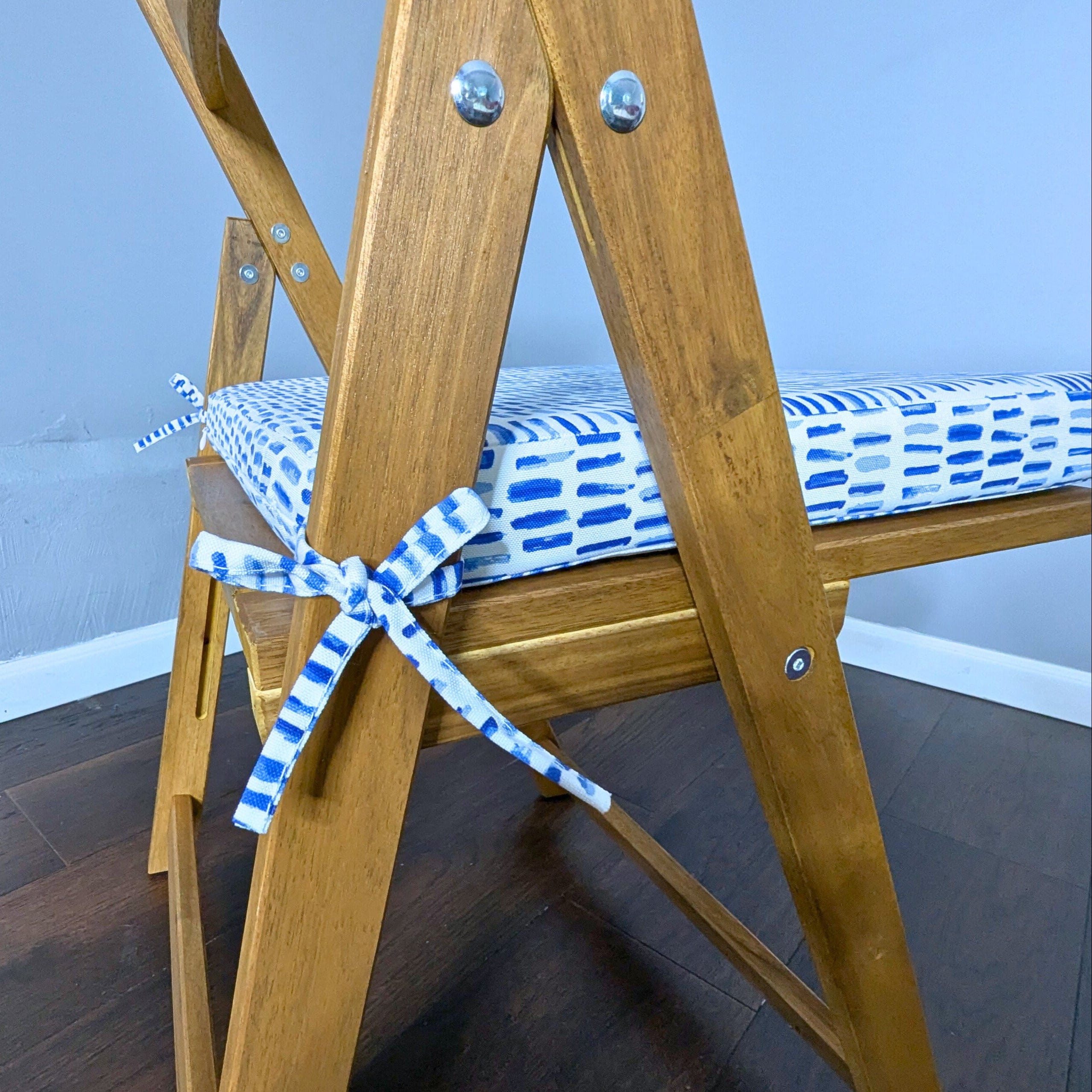 Rockin Cushions IKEA Outdoor Slipcovers Set of 2, Blue Rain Square Outdoor Chair Pad, Removable Covers