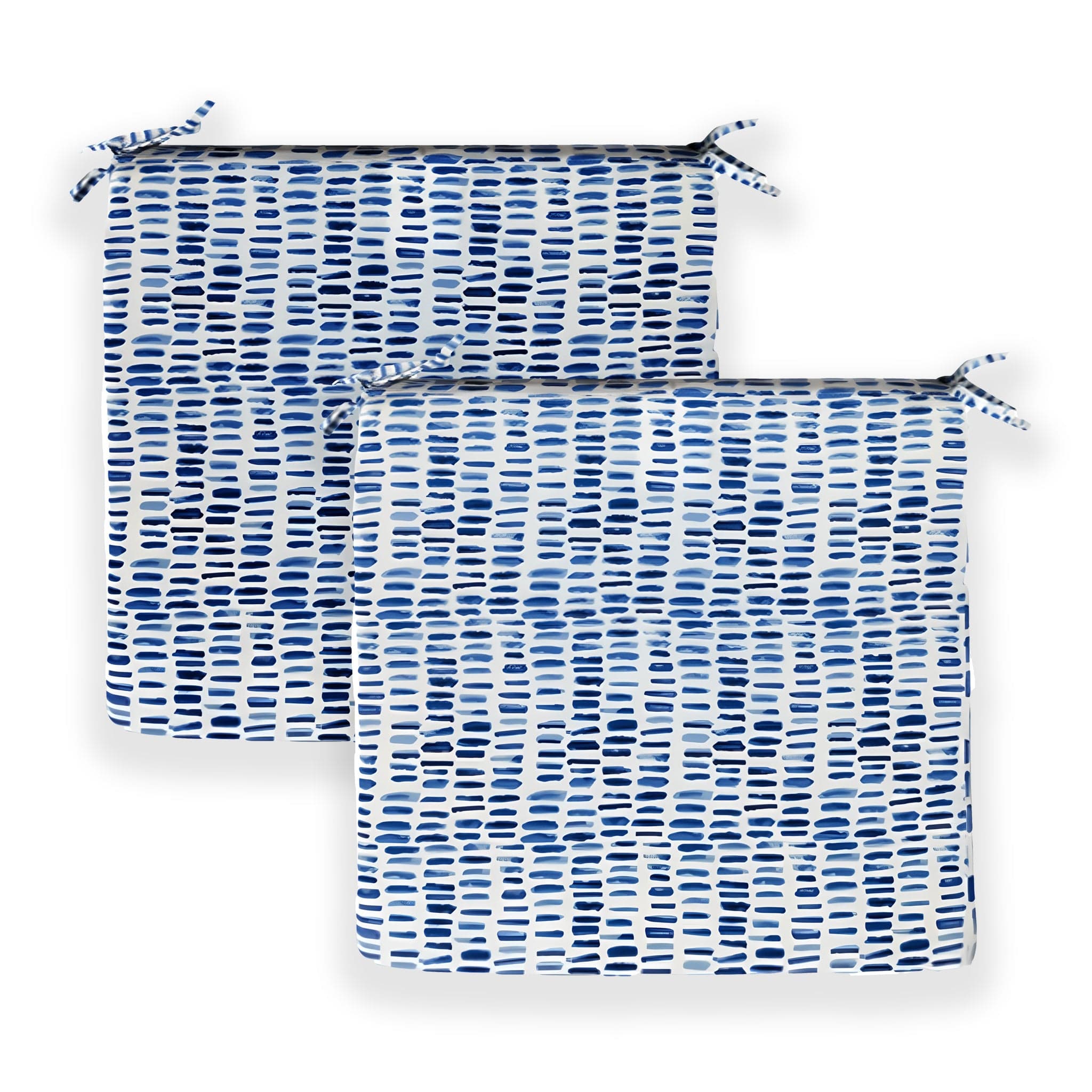 Rockin Cushions IKEA Outdoor Slipcovers Set of 2, Blue Rain Square Outdoor Chair Pad, Removable Covers