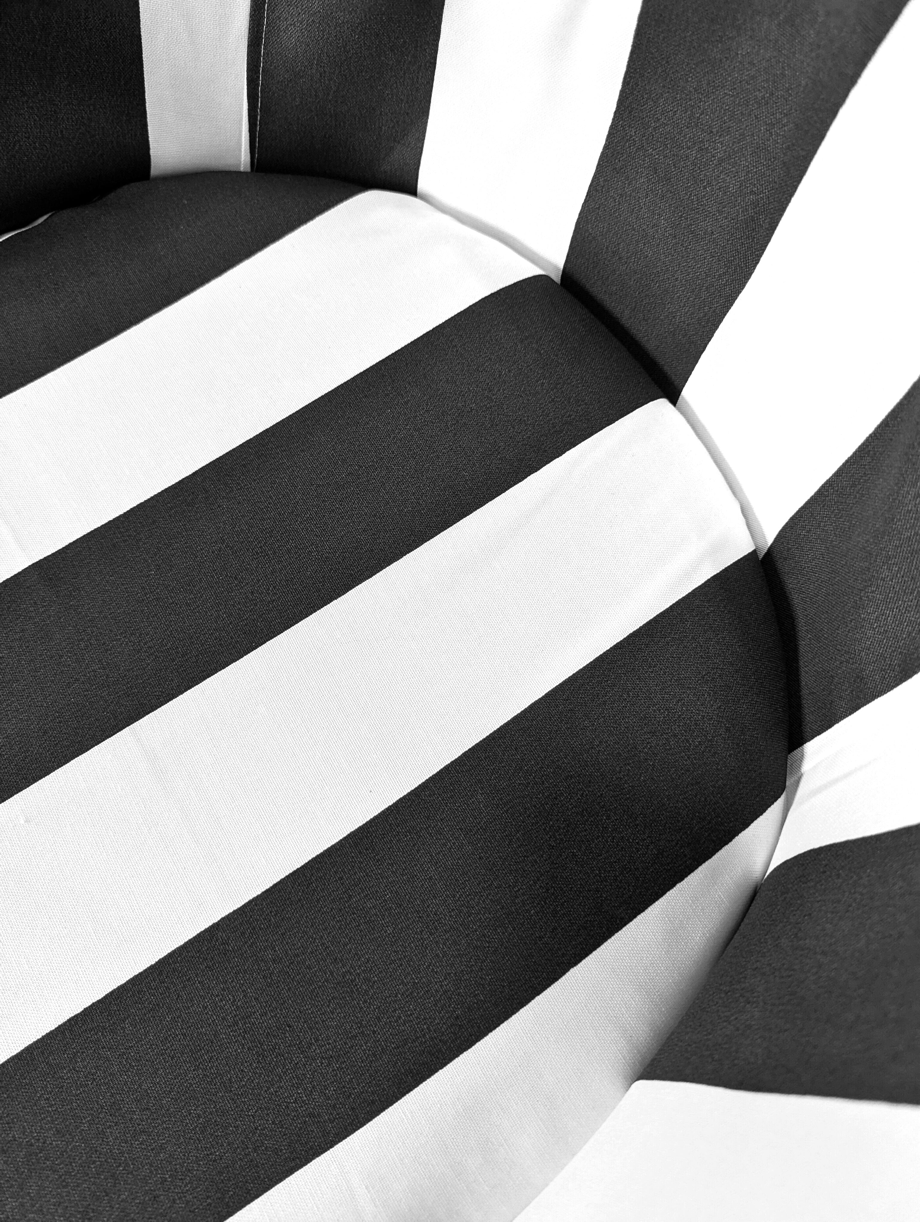 Rockin Cushions IKEA Skruvsta Black and White Cabana Stripe Slip Cover, Compatible with IKEA SKRUVSTA
