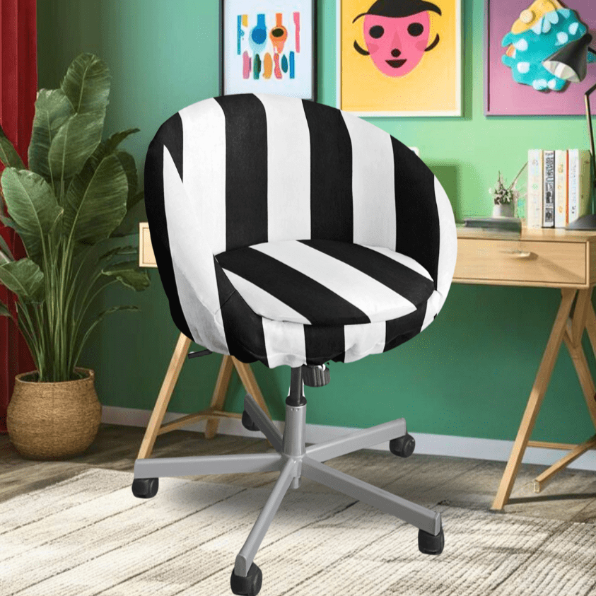 Rockin Cushions IKEA Skruvsta Black and White Cabana Stripe Slip Cover, Compatible with IKEA SKRUVSTA