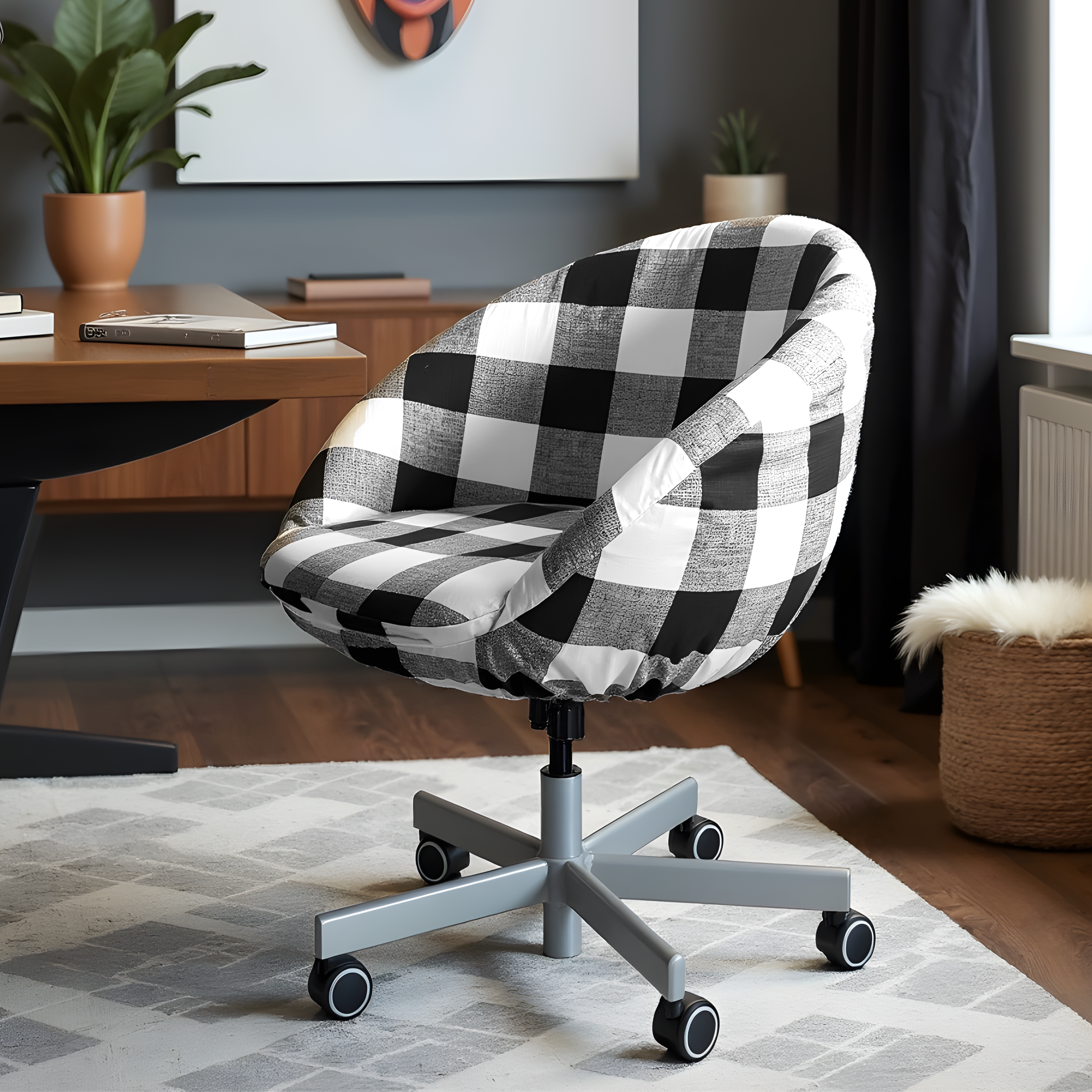 Rockin Cushions IKEA Skruvsta Black Buffalo Check Scandinavian Slip Cover, Compatible with IKEA SKRUVSTA - Made to Order