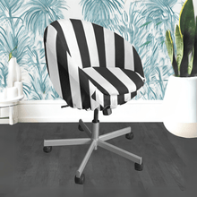 Load image into Gallery viewer, Rockin Cushions IKEA Skruvsta IKEA SKRUVSTA Chair Slip Cover, Black Cabana Stripe