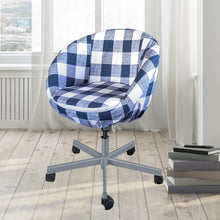 Load image into Gallery viewer, Rockin Cushions IKEA Skruvsta Navy Blue Buffalo Check Plaid IKEA SKRUVSTA Chair Slip Cover