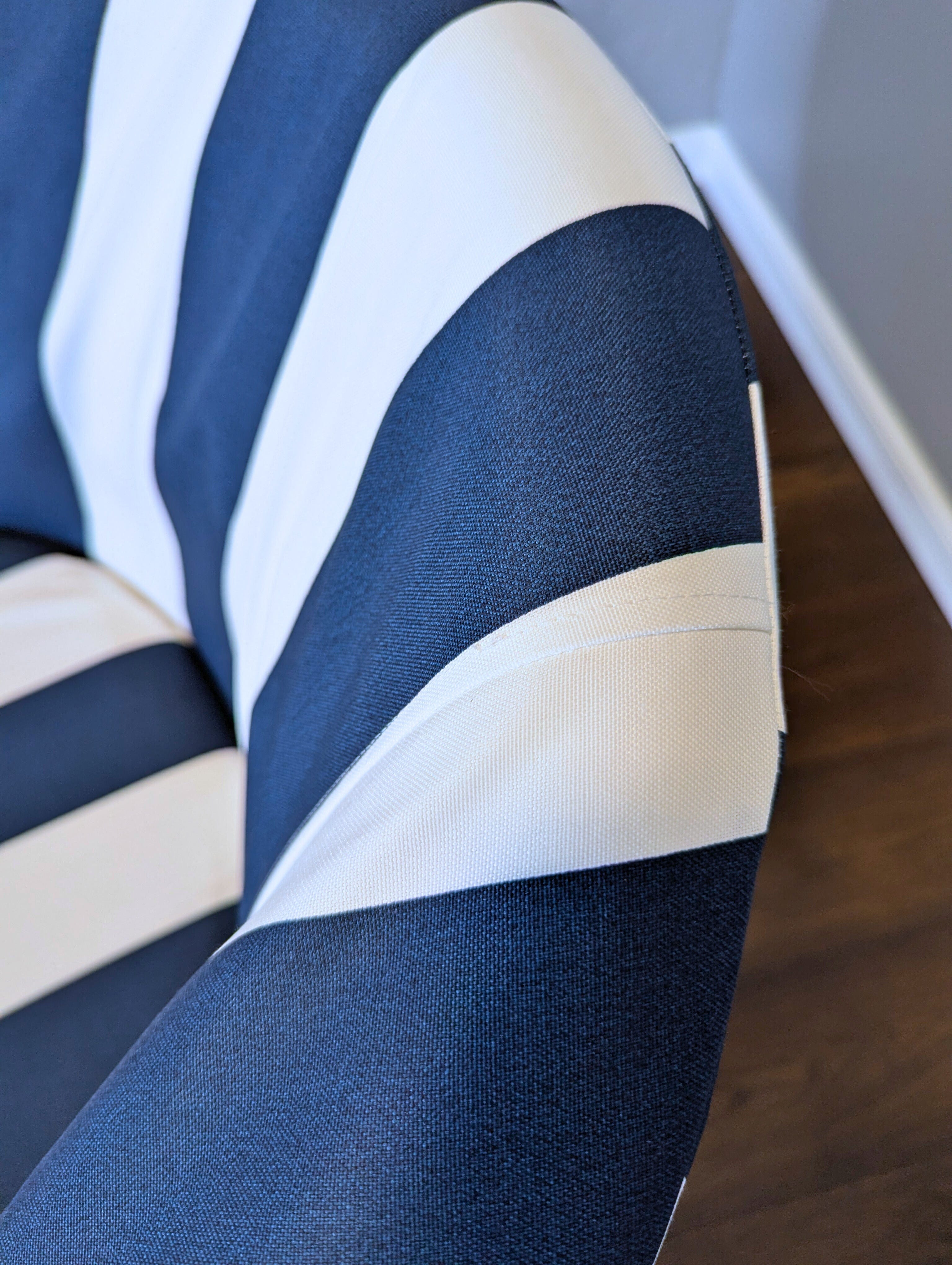 Rockin Cushions IKEA Skruvsta Navy Blue Cabana Stripe Slip Cover, Compatible with IKEA SKRUVSTA