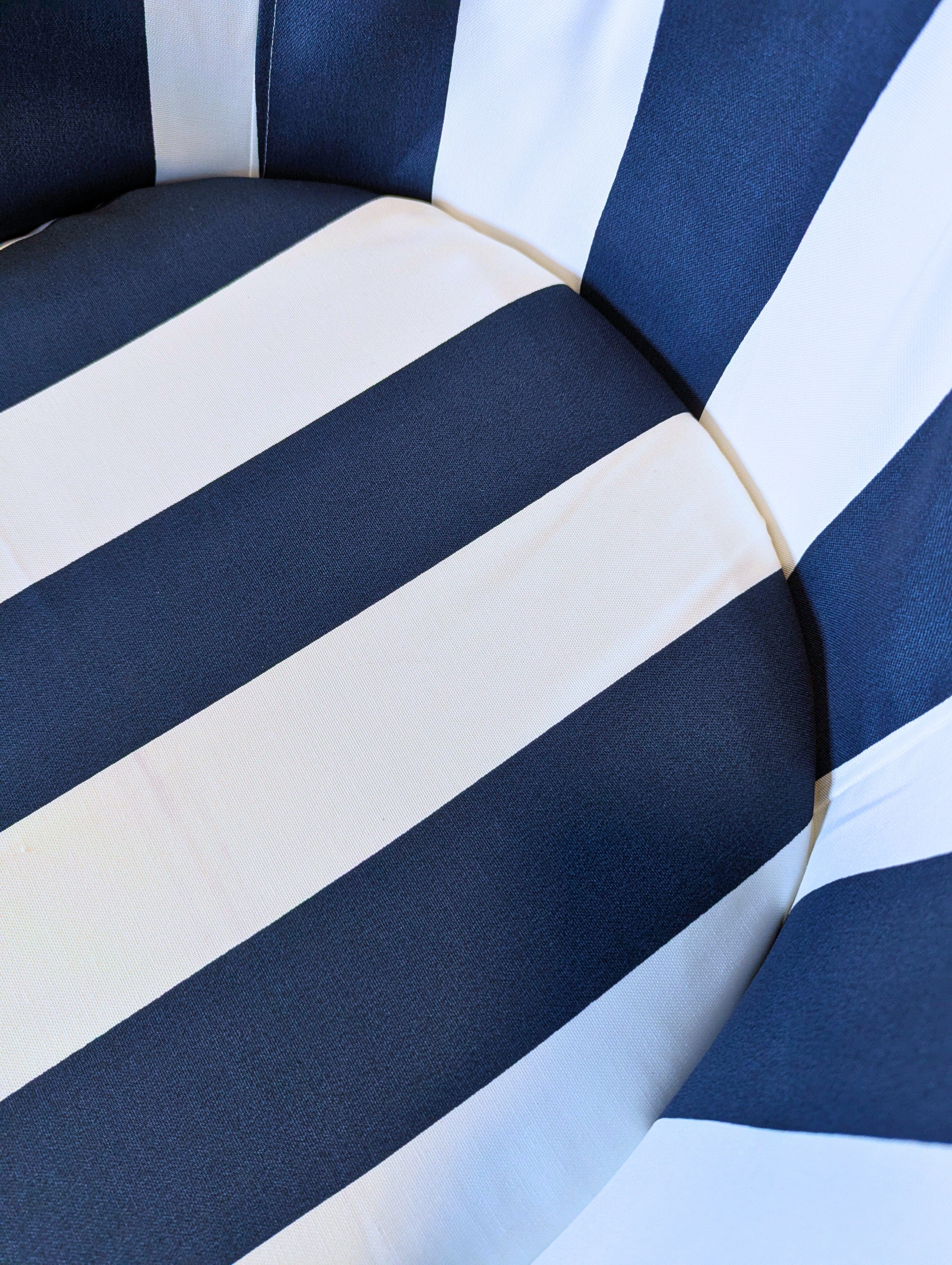 Rockin Cushions IKEA Skruvsta Navy Blue Cabana Stripe Slip Cover, Compatible with IKEA SKRUVSTA