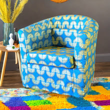 Load image into Gallery viewer, Rockin Cushions IKEA Tullsta Armchair SALE IKEA TULLSTA Chair Cover, Turquoise Tribal Print, Compatible with IKEA Tullsta Chair