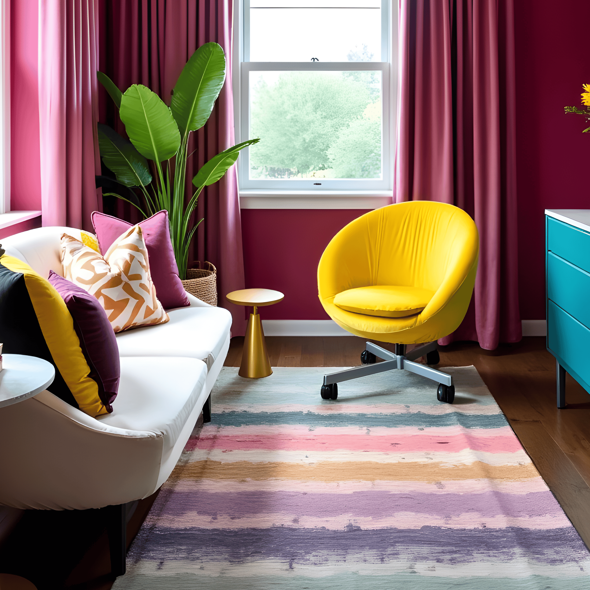 Rockin Cushions Office_Chair_Cover Bright Yellow Velvet Slipcover, Compatible with IKEA Skruvsta Chair – Bold, Modern Office Upgrade