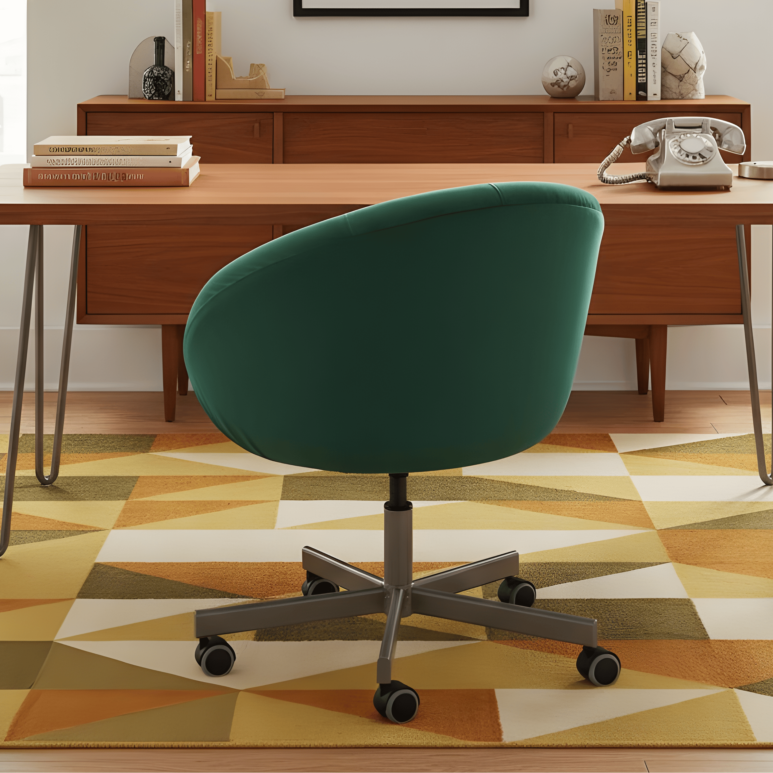 Rockin Cushions Office_Chair_Cover Dark Green Velvet Slipcover, Compatible with IKEA Skruvsta Chair – Luxe, Durable, and Custom-Fit