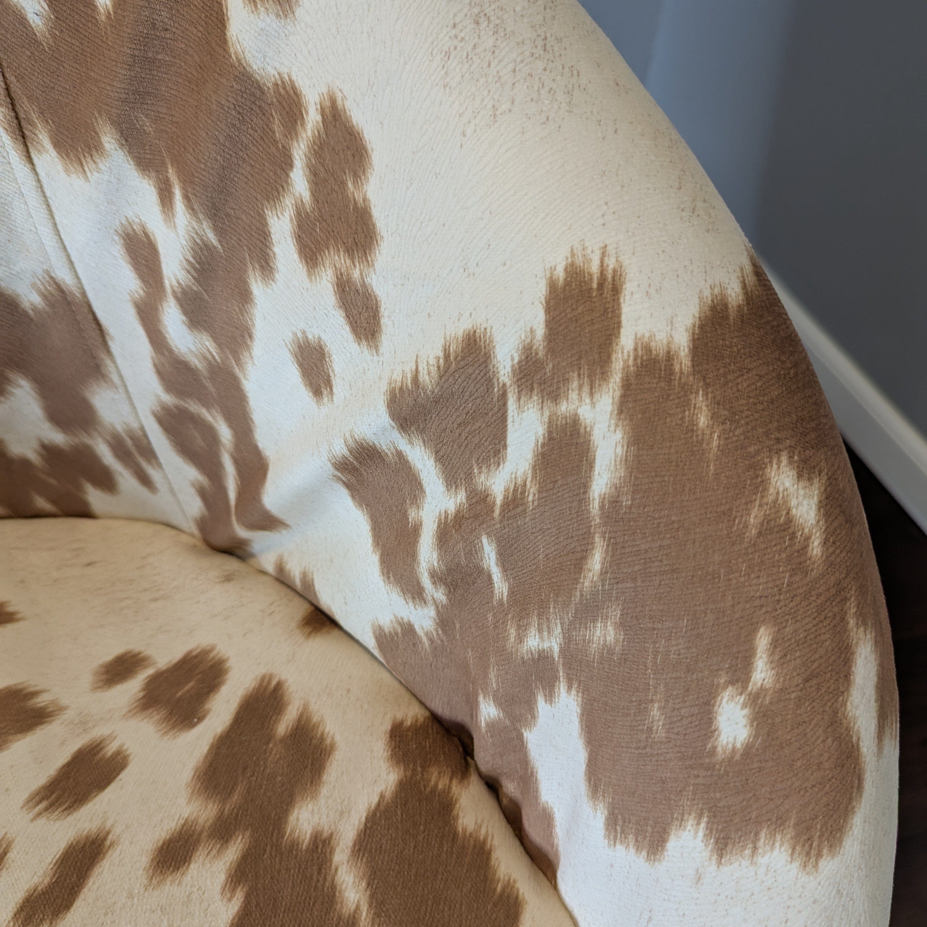 Rockin Cushions Office_Chair_Cover Light Brown Faux Cow Hide Slipcover, Compatible with IKEA Skruvsta Chair – Made to Order