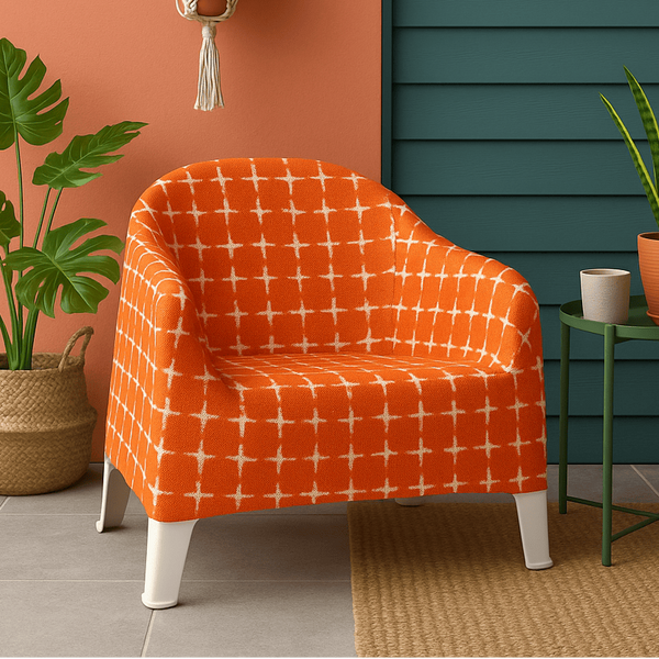 Orange Luxe Polyester Slipcover, Compatible with IKEA Skarpo Chair