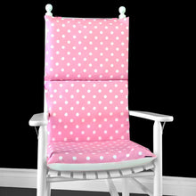 Load image into Gallery viewer, Rockin Cushions Rocking Chair Cushion Baby Light Pink Polka Dot Rocking Chair Cushion
