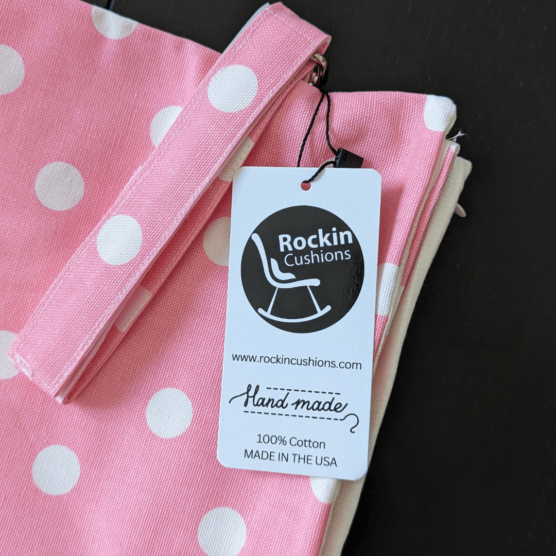 Rockin Cushions Rocking Chair Cushion Baby Light Pink Polka Dot Rocking Chair Cushion