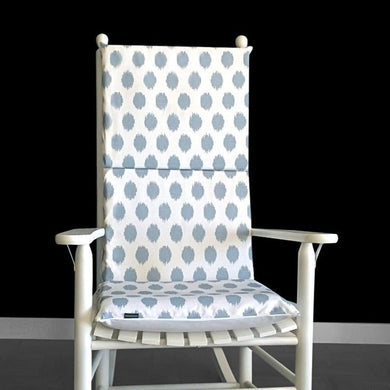 Rockin Cushions Rocking Chair Cushion Blue Ikat Spots Polka Dot Rocking Chair Cushion