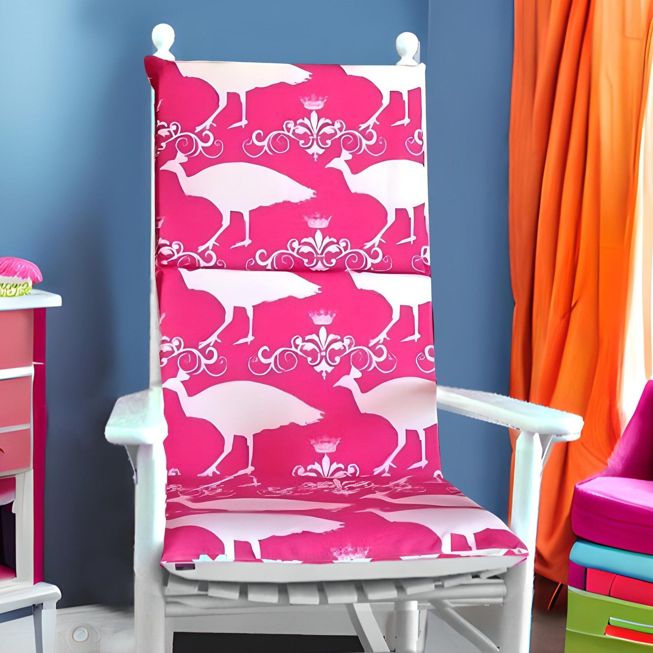 Rockin Cushions Rocking Chair Cushion Candy Hot Pink Peacock Rocking Chair Cushion