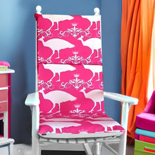 Load image into Gallery viewer, Rockin Cushions Rocking Chair Cushion Candy Hot Pink Peacock Rocking Chair Cushion