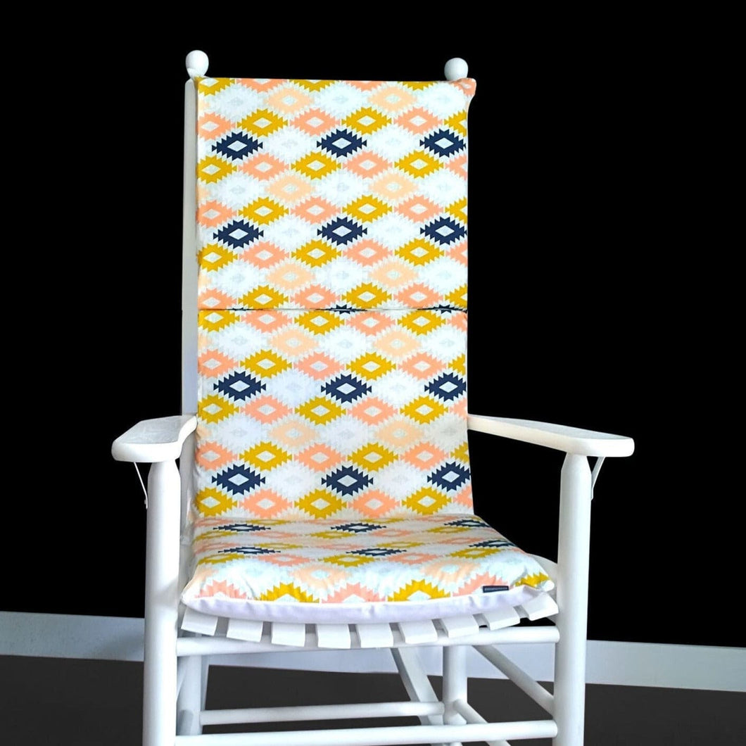 Rockin Cushions Rocking Chair Cushion Colorful Diamond Pattern Rocking Chair Cushion