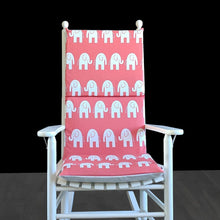 Load image into Gallery viewer, Rockin Cushions Rocking Chair Cushion Coral Pink Elephants Rocking Chair Cushion, Kids Nursery Cover And Inserts