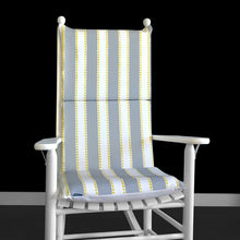 Load image into Gallery viewer, Rockin Cushions Rocking Chair Cushion Gray Yellow Stripe Rocking Chair Pad