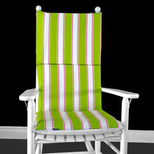 Load image into Gallery viewer, Rockin Cushions Rocking Chair Cushion Green Stripe Rocking Chair Pad
