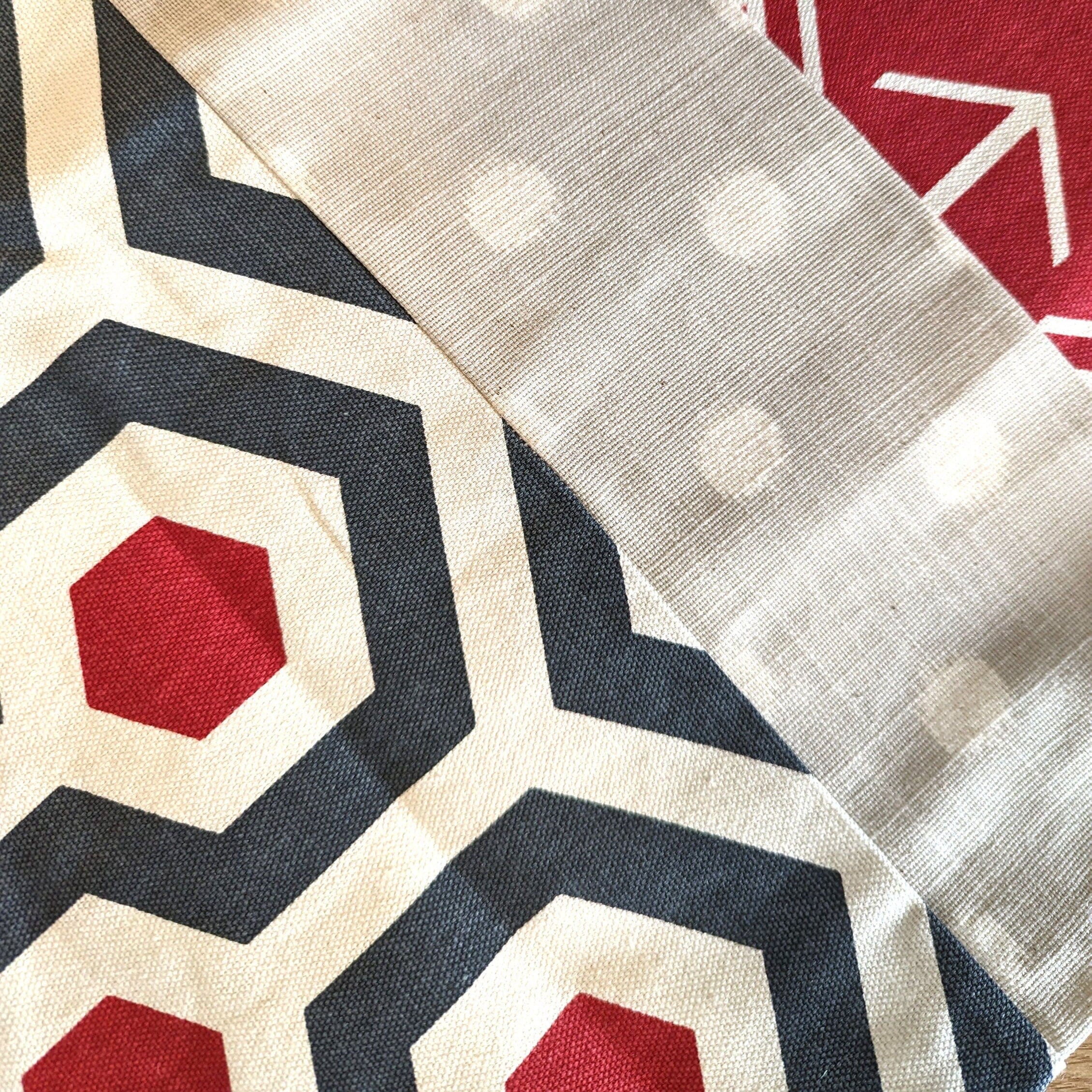 Rockin Cushions Rocking Chair Cushion Grey Polka Dot, Red Arrow Patchwork Seat Cushion