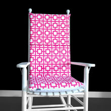 Load image into Gallery viewer, Rockin Cushions Rocking Chair Cushion Hot Pink Trellis Rocking Chair Cushion