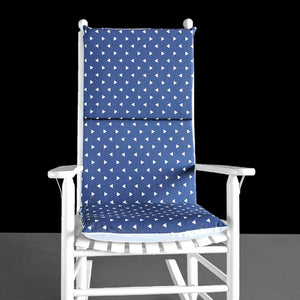Rockin Cushions Rocking Chair Cushion Indigo Navy Blue Triangles Rocking Chair Cushion