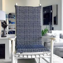 Load image into Gallery viewer, Rockin Cushions Rocking Chair Cushion Navy Blue Herringbone Rocking Chair Pad