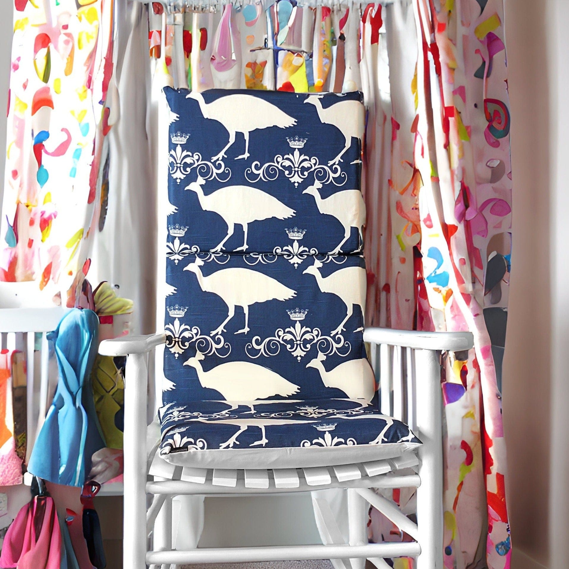 Rockin Cushions Rocking Chair Cushion Navy Blue Peacock Rocking Chair Pads And Covers