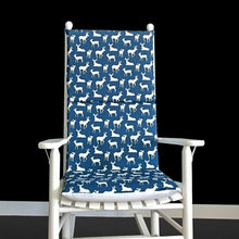 Load image into Gallery viewer, Rockin Cushions Rocking Chair Cushion Navy Deer Print Rocking Chair Covers And Inserts