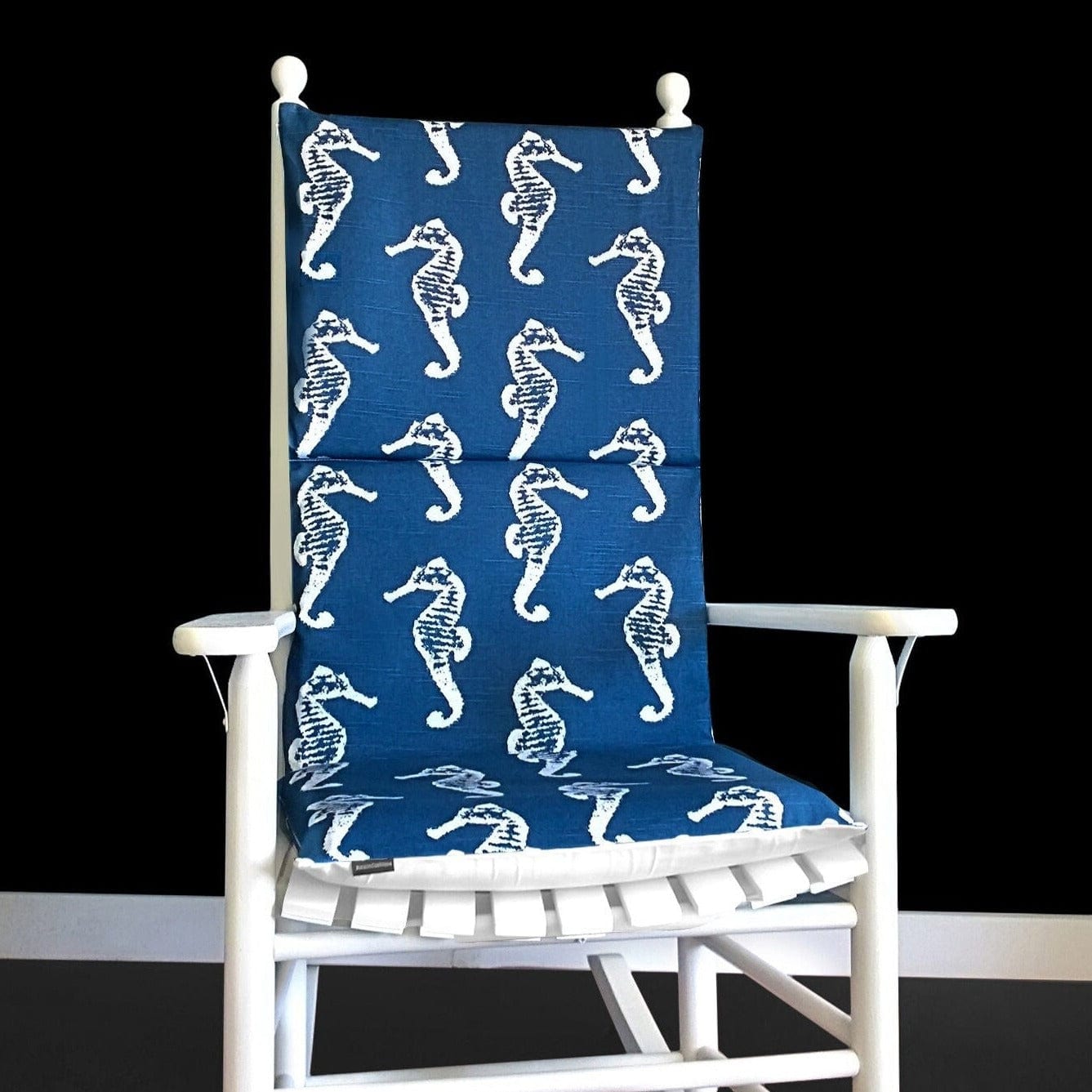 Navy Seahorse Rocking Chair Cushion Rockin Cushions