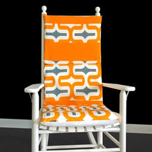 Load image into Gallery viewer, Rockin Cushions Rocking Chair Cushion Orange Patchwork Retro Style Pattern Rocking Chair Cushion