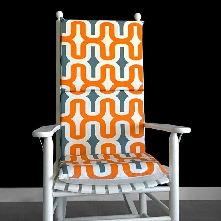 Rockin Cushions Rocking Chair Cushion Orange Pattern Rocking Chair Cushion