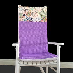 Rockin Cushions Rocking Chair Cushion Purple Flower Dots Rocking Chair Cushion