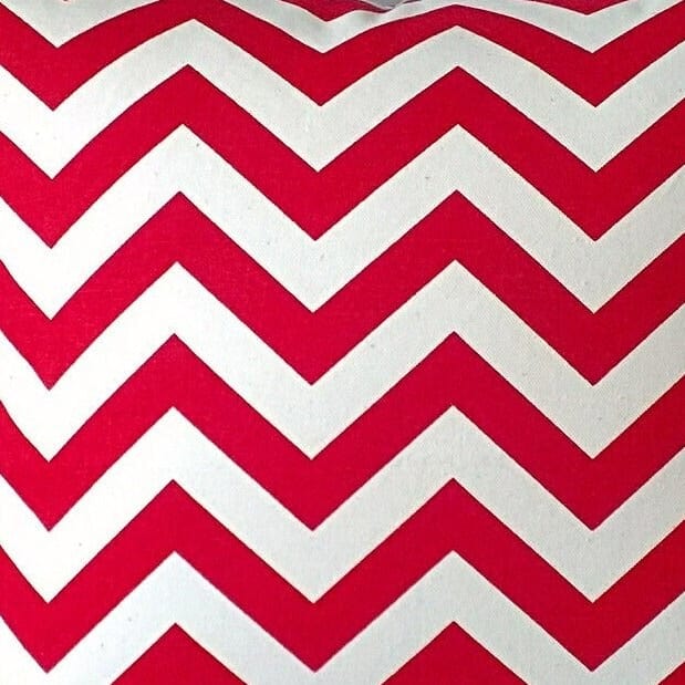 Rockin Cushions Rocking Chair Cushion Red and White Zig Zag Rocking Chair Cover, Red Chevron Adjustable Reversible Rocking Chair Cushion