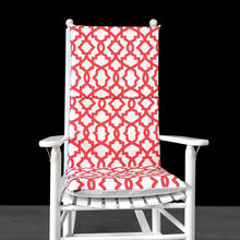 Load image into Gallery viewer, Rockin Cushions Rocking Chair Cushion Red Trellis Rocking Chair Pad