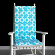 Load image into Gallery viewer, Rockin Cushions Rocking Chair Cushion Rocking Chair Inserts And Covers, Turquoise Squares Rocking Chair Cushion