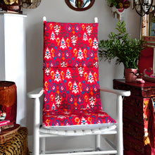 Load image into Gallery viewer, Rockin Cushions Rocking Chair Cushion Textured Red Flower Pattern Rocking Chair Cushion