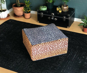 Rockin Cushions SALE Animal Print Floor Pouf Cover, Ottoman Seat Cover, Cheetah Leopard