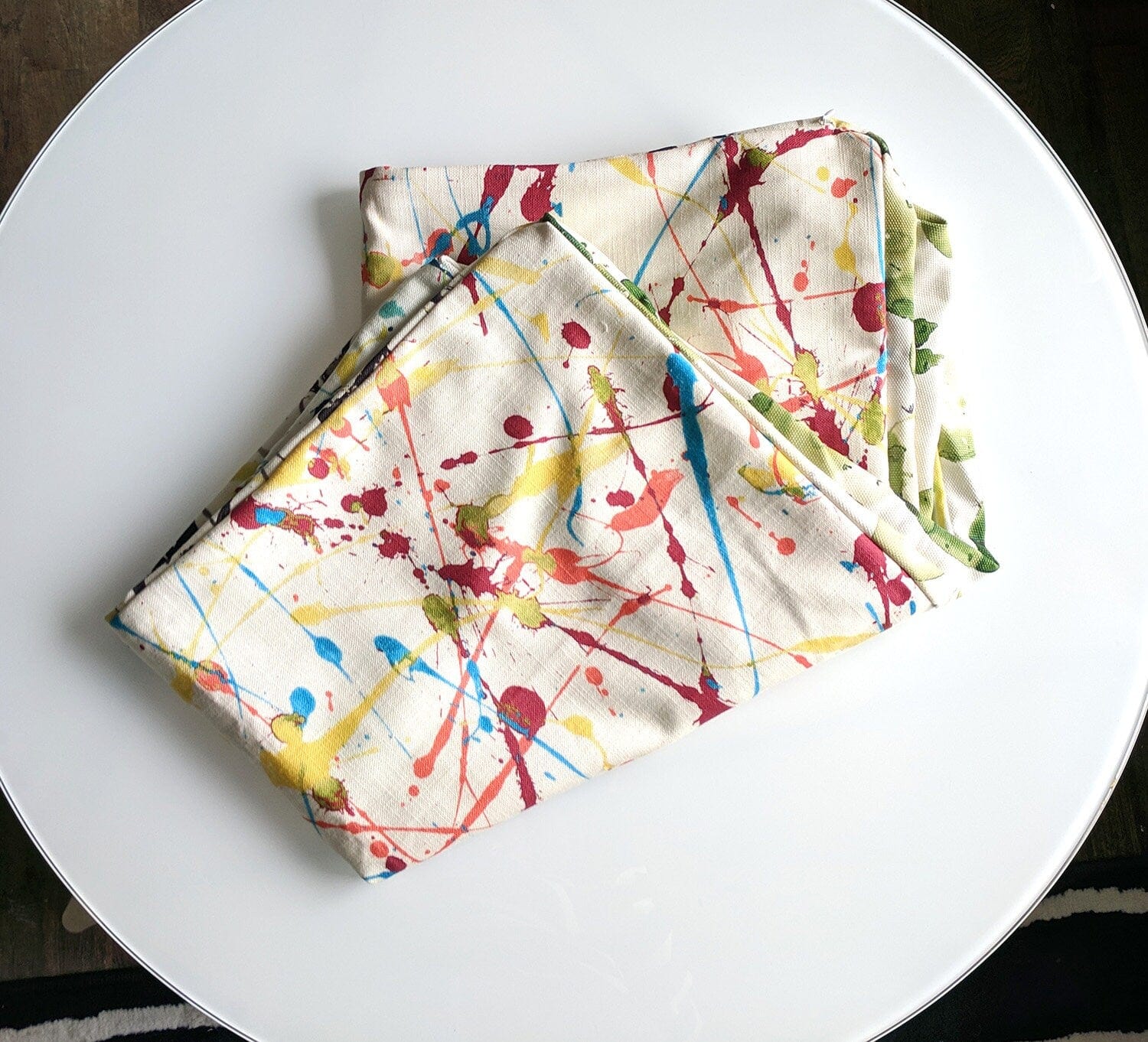 Rockin Cushions SALE Colorful Paint Splatter Cactus Ottoman, Floor Pouf Cover