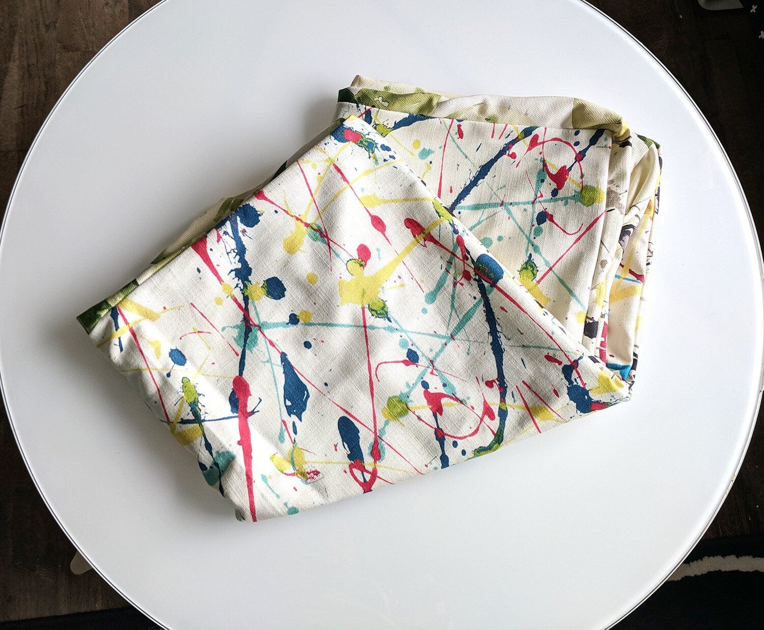 Rockin Cushions SALE Colorful Paint Splatter Cactus Ottoman, Floor Pouf Cover