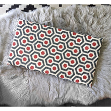 Load image into Gallery viewer, Rockin Cushions SALE IKEA Bankkamrat, Hemmahos, Stuva Bench Pad Cover  Red and Blue Honeycomb Pattern
