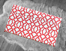 Load image into Gallery viewer, Rockin Cushions SALE IKEA Bankkamrat, Hemmahos, Stuva Bench Pad Cover  Red and White Trellis Pattern
