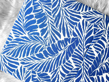 Load image into Gallery viewer, Rockin Cushions SALE IKEA Bankkamrat, Hemmahos, Stuva Bench Pad Cover  Tropical Blue Palm Leaves