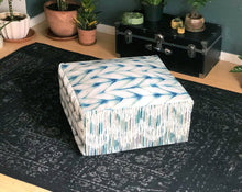 Load image into Gallery viewer, Rockin Cushions SALE Shibori Chevron Floor Pouf Cover, Ottoman Seat Cover
